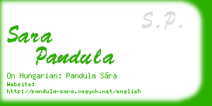 sara pandula business card