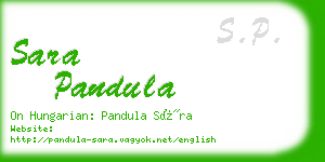 sara pandula business card